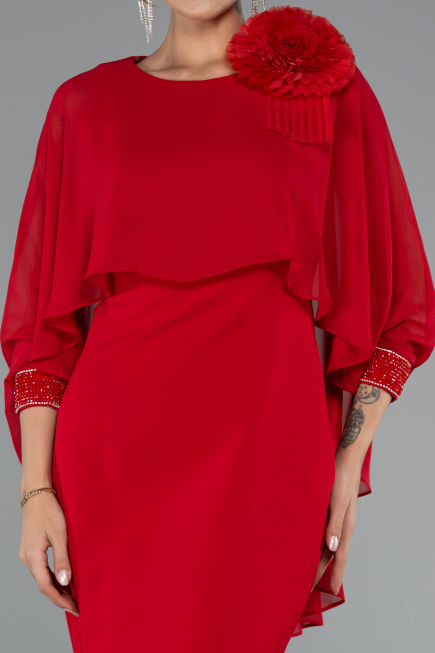 Midi Red Cocktail Dress ABK2382