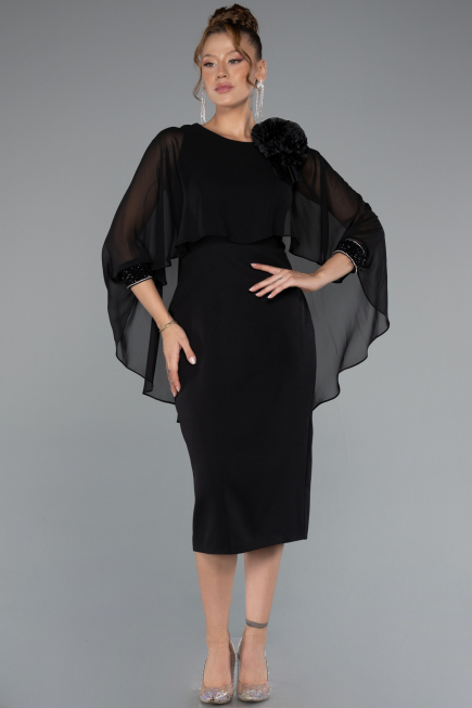 Midi Black Cocktail Dress ABK2382