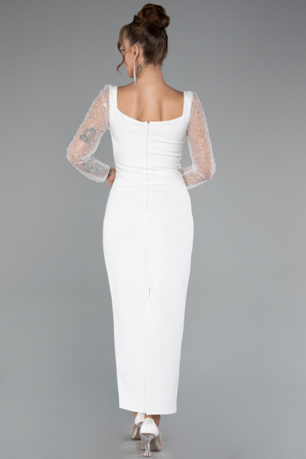 Midi White Cocktail Dress ABK2387