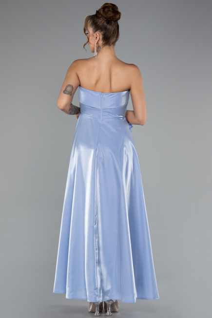 Light Blue Midi Satin Cocktail Dress ABK2363