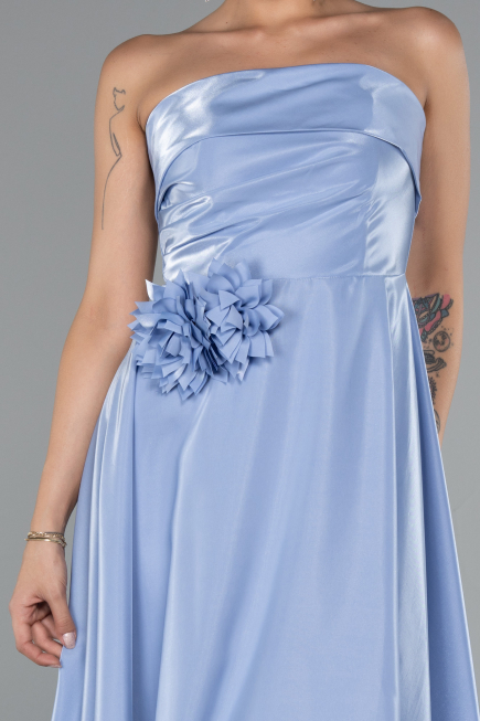 Light Blue Midi Satin Cocktail Dress ABK2363