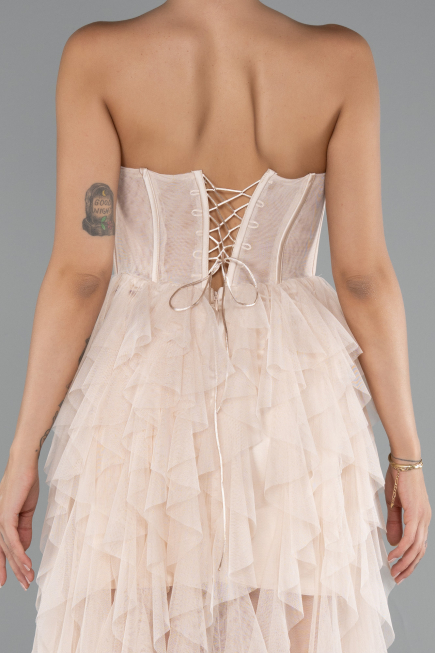 Beige Long Evening Dress ABU5071