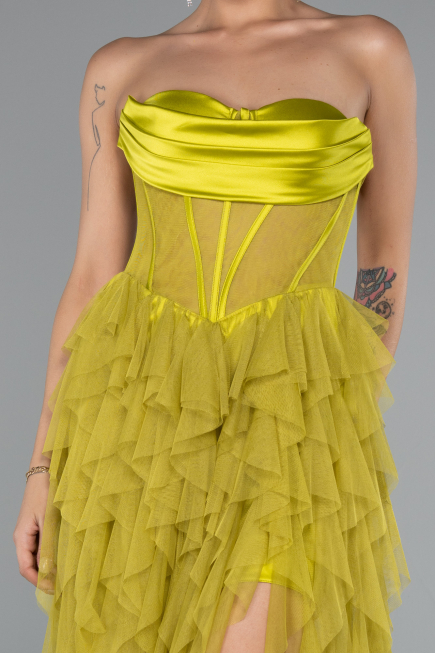 Pistachio Green Long Evening Dress ABU5071