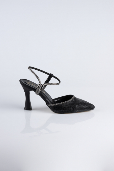Black Laser Cut Stiletto MJ5150