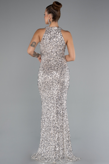 Long Beige Scaly Evening Dress ABU5135