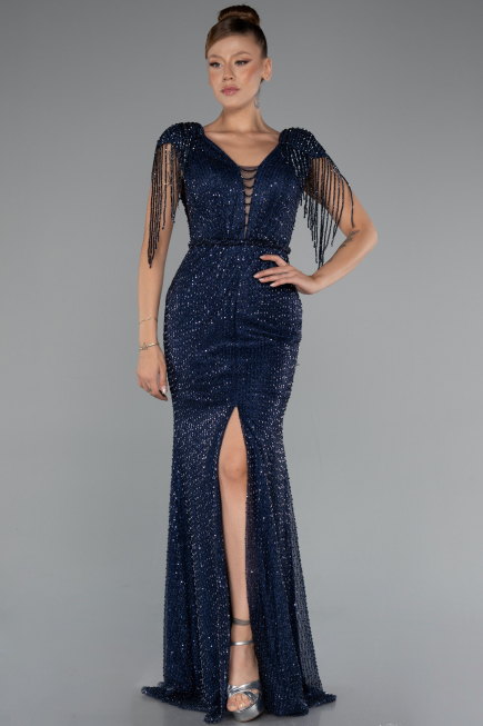 Long Navy Blue Evening Dress ABU5132