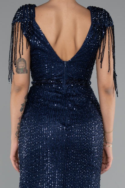 Long Navy Blue Evening Dress ABU5132