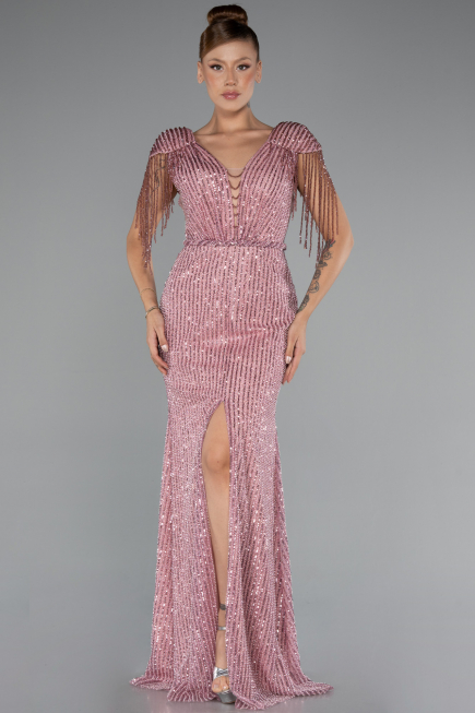 Long Powder Color Evening Dress ABU5132
