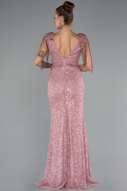Long Powder Color Evening Dress ABU5132