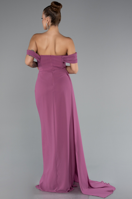 Rose Colored Long Chiffon Evening Dress ABU4925