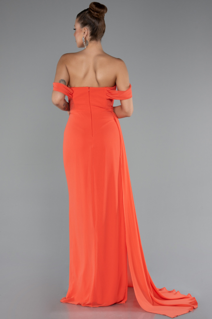 Orange Long Chiffon Evening Dress ABU4925