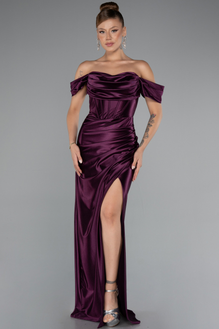 Plum Long Evening Dress ABU3611