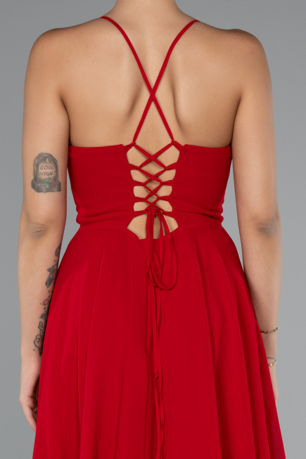 Short Red Chiffon Party Dress ABK2352