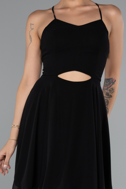 Short Black Chiffon Party Dress ABK2352
