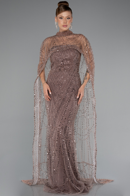 Long Copper Beaded Evening Dress ABU5141