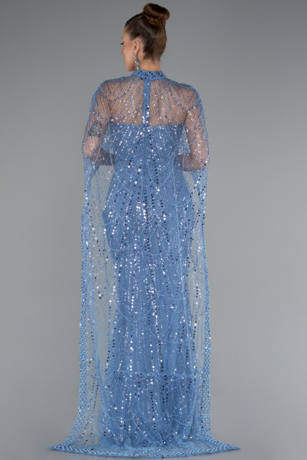 Long Indigo Beaded Evening Dress ABU5141