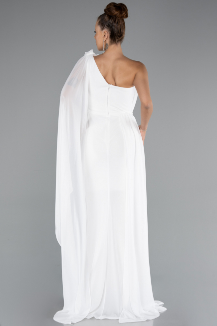 Long White Chiffon Evening Dress ABU5144