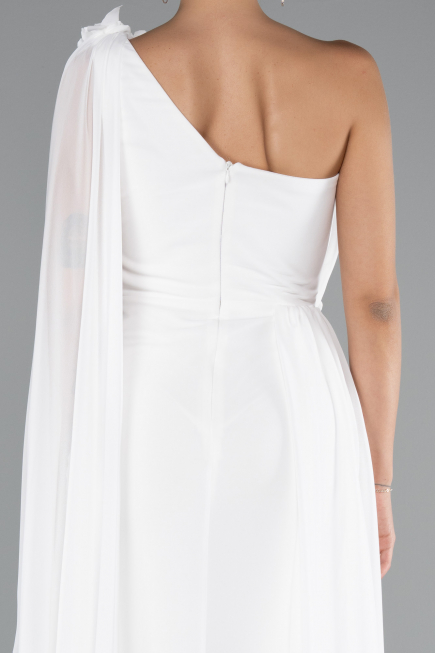 Long White Chiffon Evening Dress ABU5144