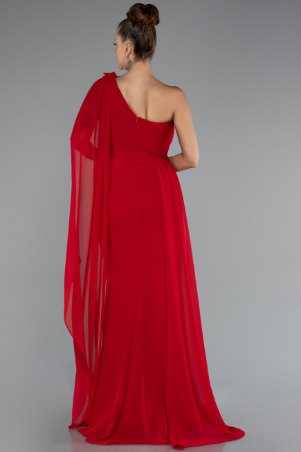 Long Red Chiffon Evening Dress ABU5144