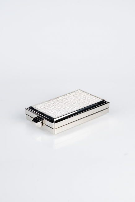 Silver Plaster Fabric Night Bag KC820