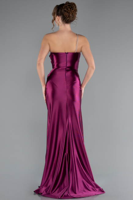 Long Cherry Colored Prom Gown ABU5022