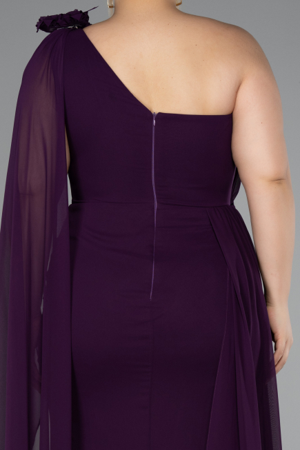 Long Purple Chiffon Formal Plus Size Dress ABU5145