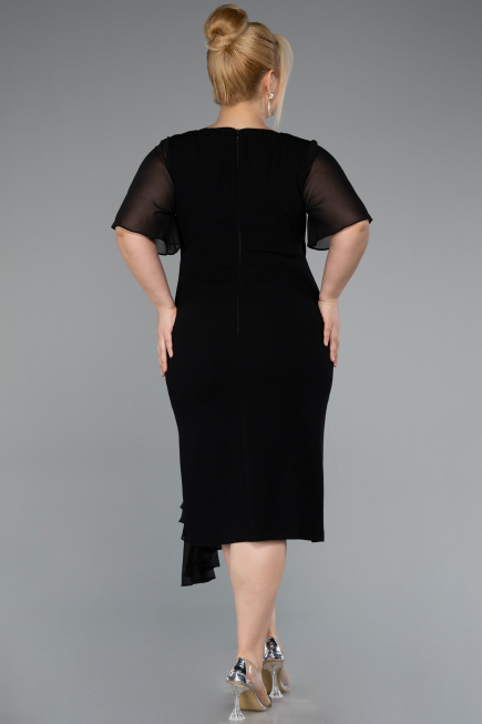 Midi Black Plus Size Cocktail Dress ABK2401