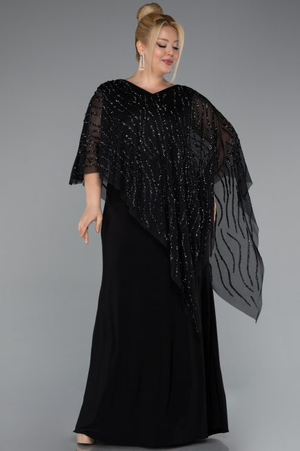 Long Black Formal Plus Size Dress ABU5158