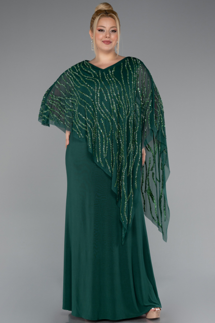 Long Emerald Green Formal Plus Size Dress ABU5158