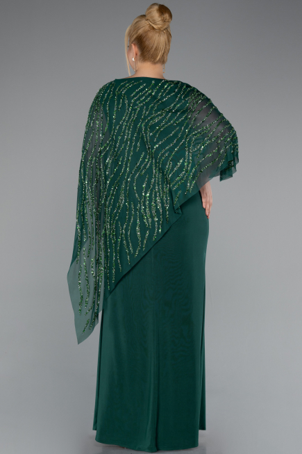 Long Emerald Green Formal Plus Size Dress ABU5158