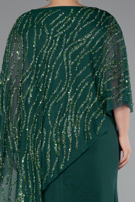 Long Emerald Green Formal Plus Size Dress ABU5158