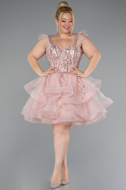 Pudra Short Plus Size Engagement Dress ABK2087