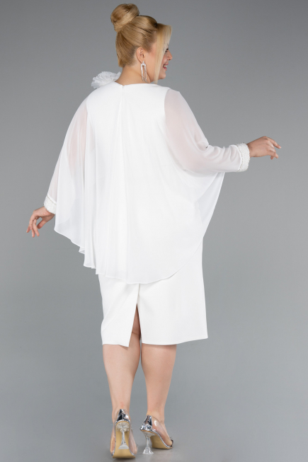 Midi White Plus Size Party Dress ABK2383