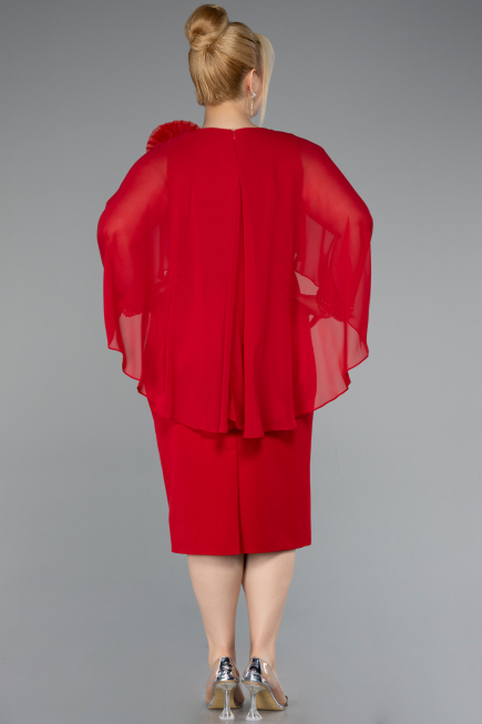 Midi Red Plus Size Party Dress ABK2383