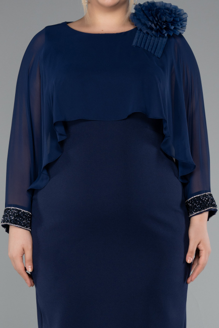 Midi Navy Blue Plus Size Party Dress ABK2383