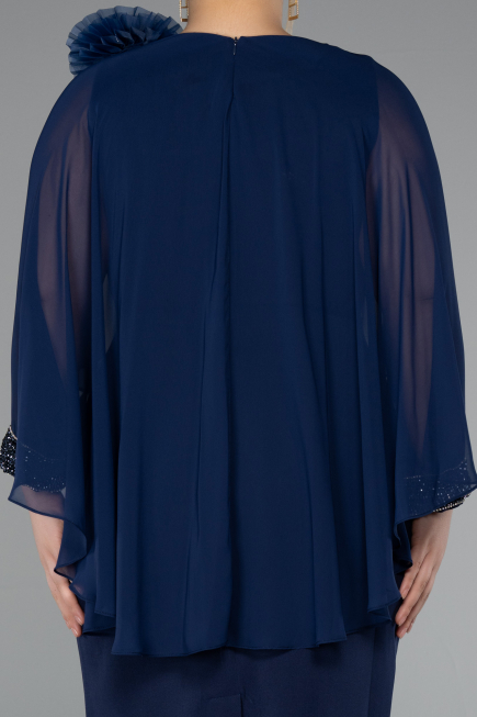 Midi Navy Blue Plus Size Party Dress ABK2383