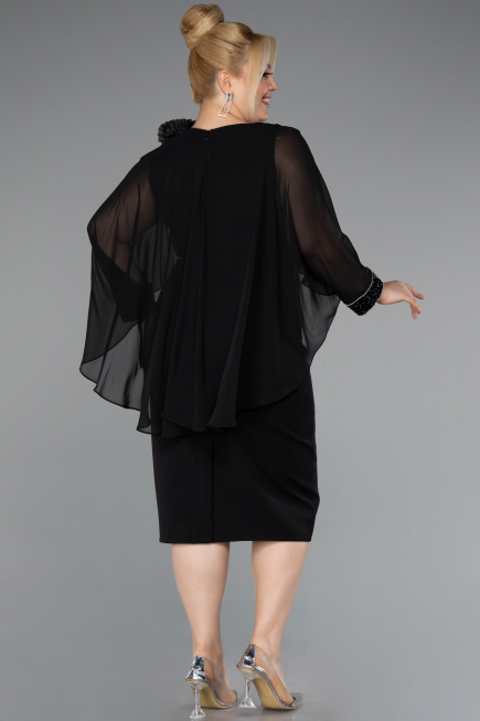 Midi Black Plus Size Party Dress ABK2383