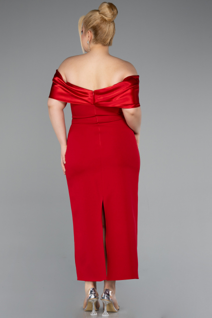 Midi Red Plus Size Cocktail Dress ABK2379