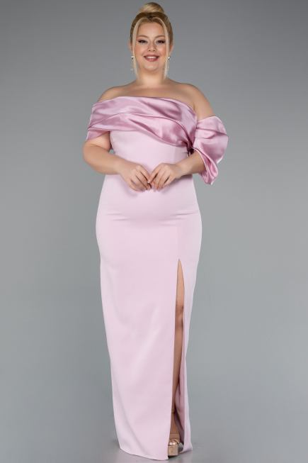 Long Powder Color Formal Plus Size Dress ABU5047