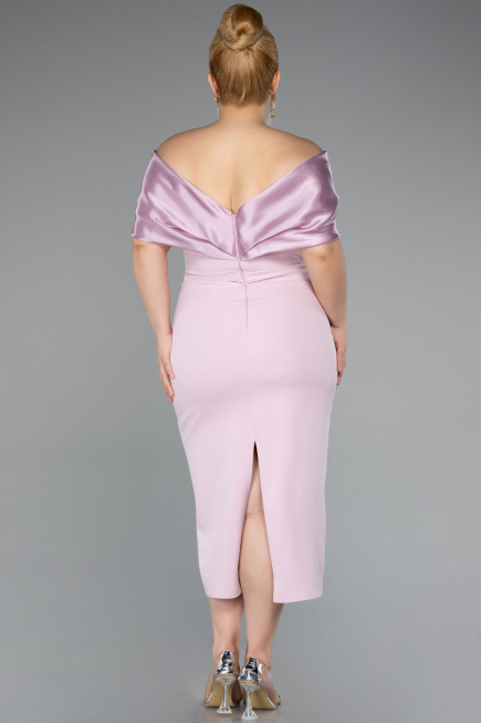 Midi Powder Color Plus Size Cocktail Dress ABK2400
