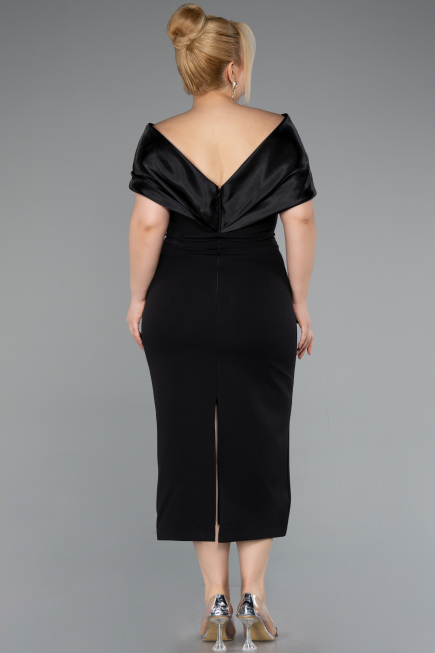 Midi Black Plus Size Cocktail Dress ABK2400