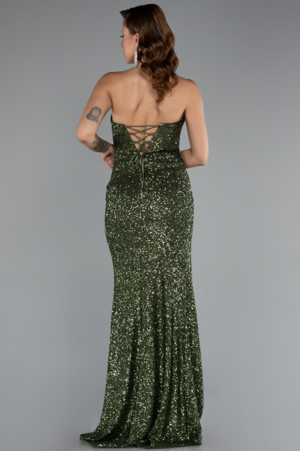 Long Olive Drab Evening Dress ABU5166