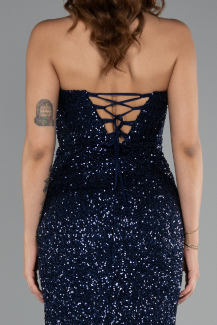 Long Navy Blue Evening Dress ABU5166