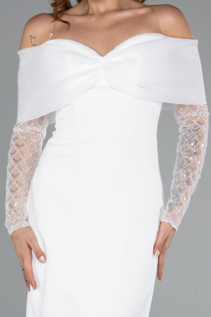 Midi White Cocktail Dress ABK2406