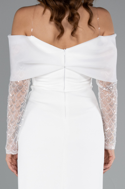 Midi White Cocktail Dress ABK2406