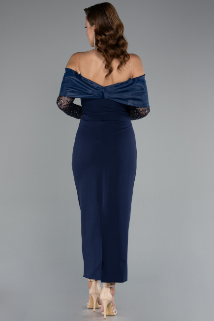 Midi Navy Blue Cocktail Dress ABK2406