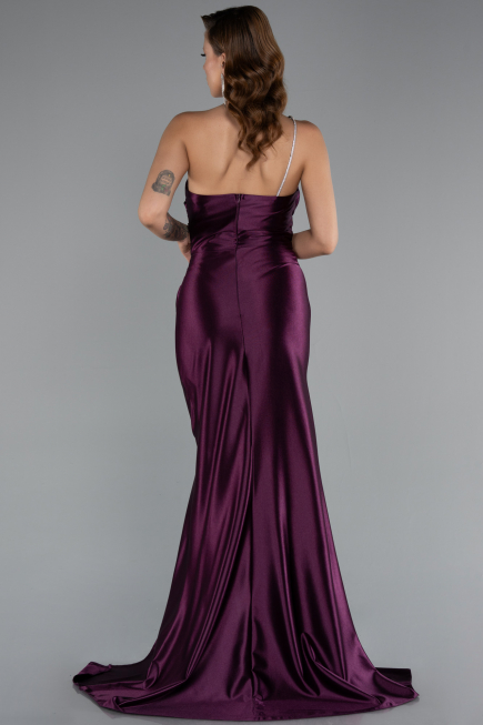 Long Cherry Colored Prom Gown ABU5022
