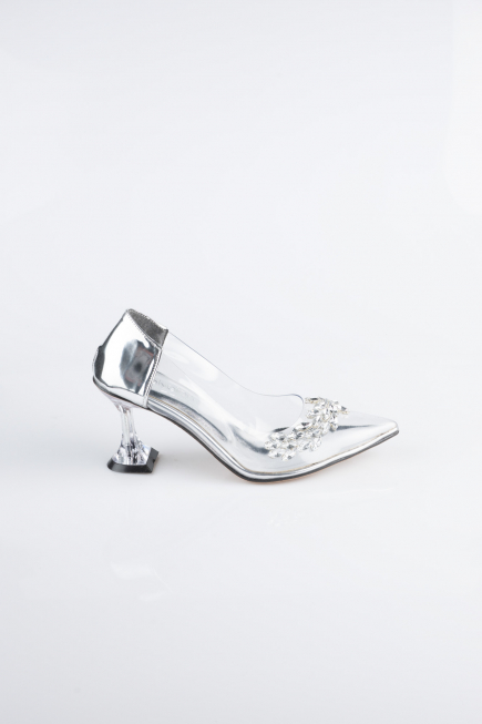 Silver Patent Leather Stiletto ABR1055