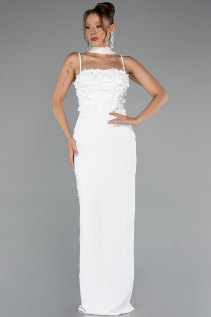 Long White Evening Dress ABU5181