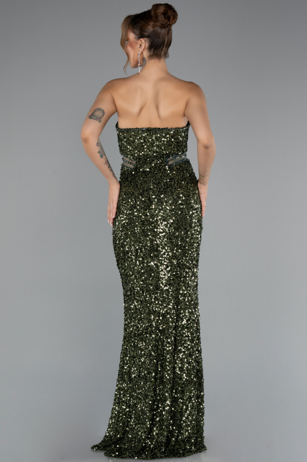 Long Olive Drab Evening Dress ABU5185
